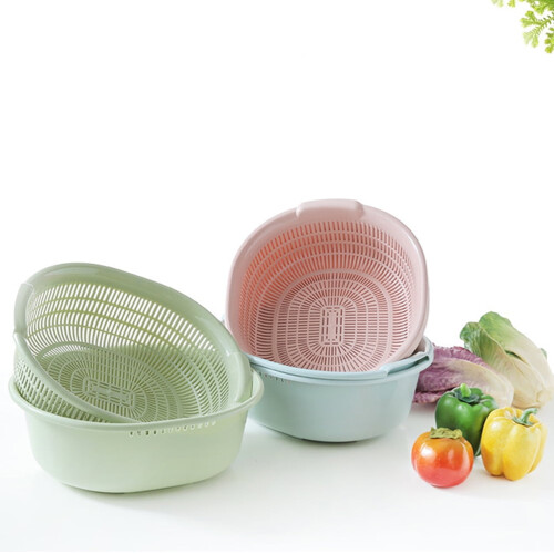 Rosa Obst- und Gemüsesieb-Set mit Schüssel