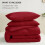 Dark Red Comforter Set Full Size 3-Piece Breathable Quilted 4