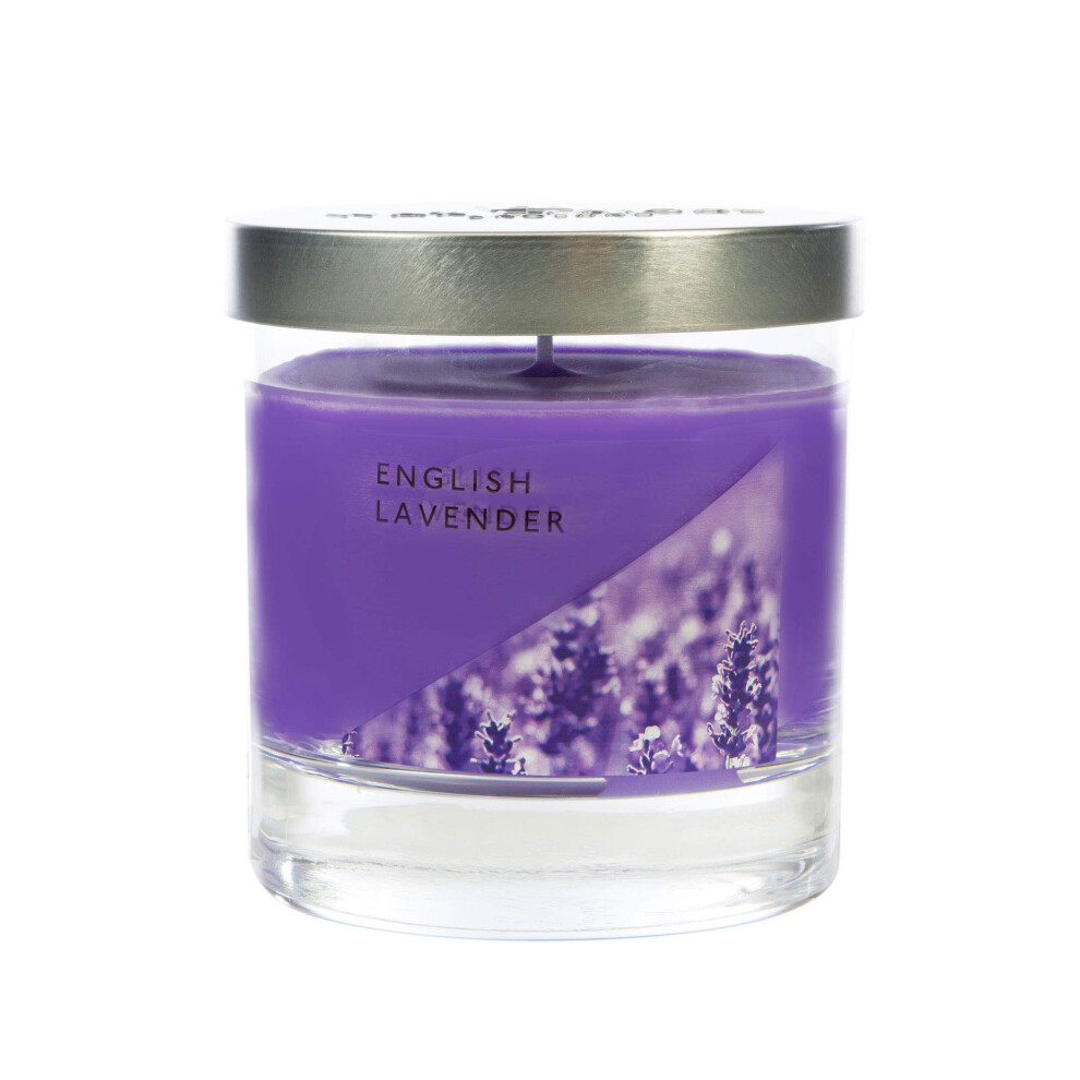 Wax Lyrical Medium Wax Fill Candle English .Burn Time Approx 50 Hours Jar, Lavender/Silver