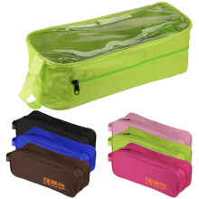 Black Shoe Storage Bag Nylon PVC 33x12x12cm