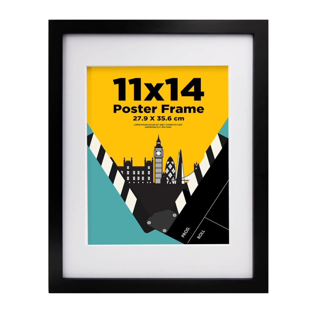 Egofine 14X11 Picture Frame,100% Solid Wood Frames With 10X8 Mat,14X11 Photo Frames With Acrylic Glass,35.6X27.9cm Poster Frame For Tabletop And Wall 5051224543762