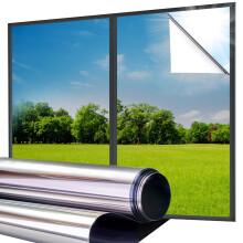 Lifetree Reflective One Way Window Film Privacy: Mirror Window Tint Film Heat Control Sun Blocker, UV Anti Glare Film Clear Day and Night for Home