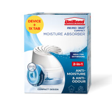 UniBond AERO 360? Humidity Absorber with 1x Refill, Dehumidifier for Effective Air Circulation, Humidity Controller Reduces Excess Moisture, 1 Device