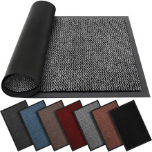 BLADO Washable Door Mats Indoor & Outdoor - Non-Slippery Heavy Duty - Stylish & Large Rubber - Perfect Dust Grabbing Doormats (Grey, 60 cm x 90 cm).
