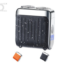 Electric Shaver with 360 Floating Blades, USB Mini Waterproof Travel Shaver, LED Display, Starry Sky Grey