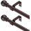 Brunt gardinstangsett 81,5 cm kraftig metall 1