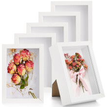 Hacaroa 6 Pack 17x12 cm Shadow Box Frame, Small Wood Frame Memory Display Cases, 3 cm Depth Picture Frame Case for Dried Flowers, DIY Craft,