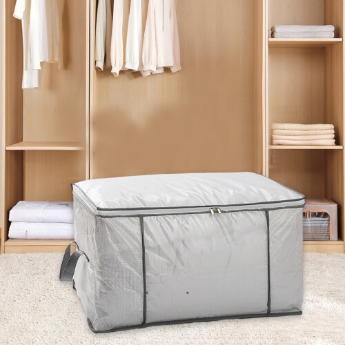 Panier de rangement pliable en tissu avec couvercle extra-large 2