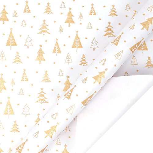 Honmine witgouden kerstcadeaupapierrol met