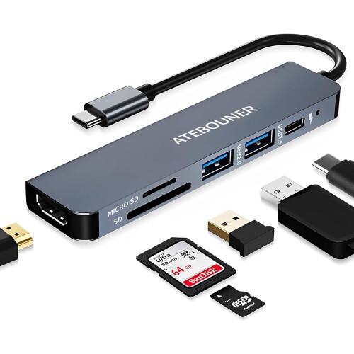 Διανομέας USB-C για MacBook – Προσαρμογέας 6 σε 1 με HDMI, USB