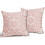 Conjunto de 2 capas de almofada boho rosa claro em linho, 40x40cm (16x16 polegadas). 2
