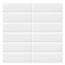 DEWOO White Peel and Stick on Tiles Subway Metro Self Adhesive Splashback Wall Tile for Kitchen Bathroom,Rectangle 10-Sheet (30.5x30.5cm)