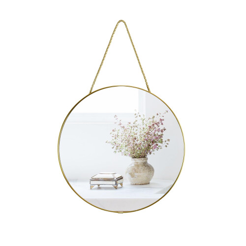YCHMIR Rround Mirror Small Wall Hanging Mirror Gold 30 cm