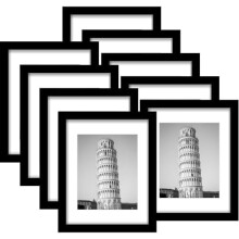 Ensemble de 9 cadres photo 11x14, pour photos 8x10 avec passe-partout ou 11x14 sans passe-partout, cadre photo pour fixation murale ou présentation