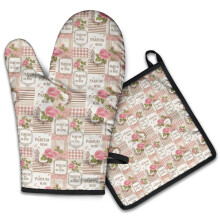 Gants de cuisine Pioneer Flower à motif floral (lot de 2), résistants à la chaleur, 19,5 cm x 30,5 cm