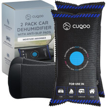 CUQOO Car Dehumidifier Bag ? Reusable Moisture Absorber for Car Interior with Anti-Slip Mat ? Microwave Reactivated Dehumidifier Bags for
