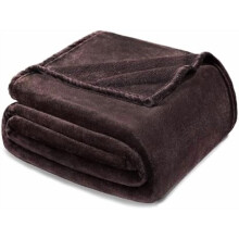Fleece Blanket Queen Size for Bed, Super Soft and Warm, All Season Use, Cozy, Plush, Lightweight, 90x90 Inches, Coffee