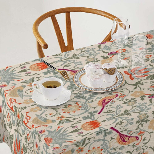 William Morris Bird Floral Tablecloth 1