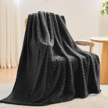Super Soft Flannel Throw Blanket, Black