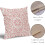 Conjunto de 2 capas de almofada boho rosa claro em linho, 40x40cm (16x16 polegadas). 4