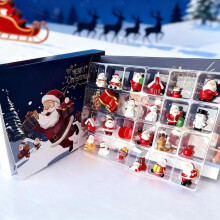 Calendrier de l'Avent de Noël : 24 jours, thème Père Noël, mini-figurines à collectionner pour enfants et adultes