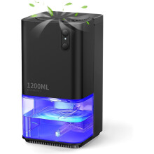 Dehumidifier for Home Damp, EasyAcc 1200ml Electric Dehumidifier with Ultra Quiet & Auto Shut off 7 Colorful LED Portable Mini for Wardrobe Bathroom