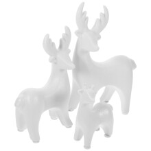Set di 3 statuette natalizie in ceramica a forma di cervo per la decorazione della casa.