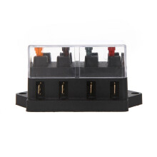 Bloc porte-fusibles à 4 voies, boîte à fusibles en ligne de taille moyenne compatible avec la plupart des véhicules automobiles