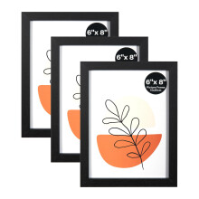 KAIWIN Black 8x6 Photo Frames Set of 3, with Acrylic Glass for Table Top Display and Wall Mounting Picture Frame