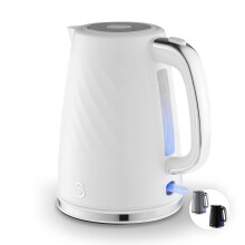 Swan SK14611WHT Windsor Rapid Boil Kettle with Removable Limescale Filter, Boil Dry Protection and Hidden Cord Storage, 1.7L, 3KW, White
