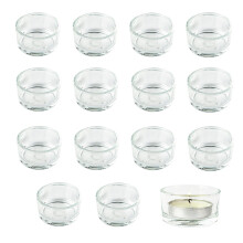Candle Holders, Clear Tea Light Candle Holders set of 15, Small Tealight Holders Glass (?4.5 X H2.5cm) for Table Decoration, Weddings, Parties,