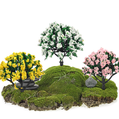 15pcs Model Trees Mini Trees Realistic Tree Figurines Architecture Trees For Diorama Train Scenery 2
