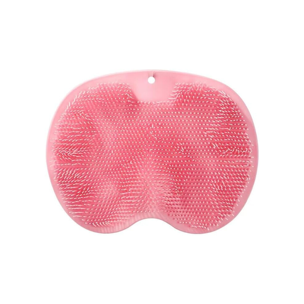Silicone Shower Foot Scrubber Mat With Suction Cups Pink 9377112818023
