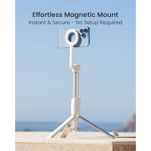 Treppiede magnetico per iPhone MagSafe - Asta per selfie da 64" con telecomando, supporto da viaggio per iPhone 17 Pro Max 1