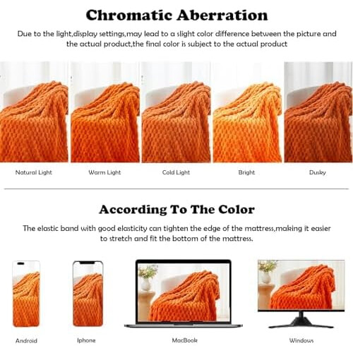 Orange Flannel Fleece Throw Blanket 2