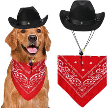 Koirien ja kissojen lemmikki-cowboy-asu Cowboy-hattu ja bandana-setti Halloweeniin, jouluun, lomaan, juhliin ja cosplayhin