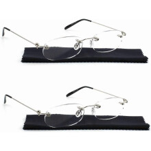 paires de lunettes de lecture unisexes ultra-légères, sans monture, verres ultra-fins et transparents, +1,5