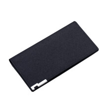 Modieuze lange portemonnee voor heren met meerdere kaartsleuven, canvas, RFID-blokkerend, opvouwbaar, zakelijke clutch met ID-venster, zwart.