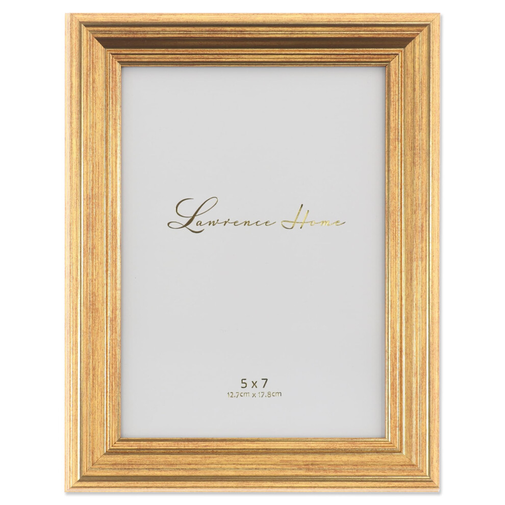 Lawrence Frames Sutter Burnished Picture Frame, 5 By 7-Inch, Gold 5051222761908