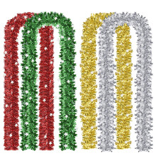 MELLIEX 8M / 26Ft Christmas Tinsel 4 Pieces Shiny Chunky Metallic Garland Hanging Decoration for Christmas Tree Wreath Wedding Party Supplies