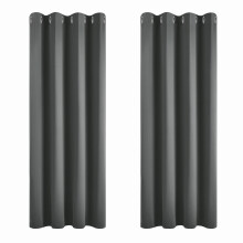 Deconovo Blackout Curtains Eyelet Super Soft Thermal Insulated Ring Top Blackout Curtains for Nursery 46 x 54 Drop Inch Dark Grey 2 Panels
