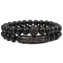 Pulseira de Obsidiana Negra, 8mm com Contas Elásticas, Ajustável, para Chakras e Proteção, para Homens e Mulheres, Boa Sorte e Prosperidade –
