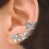 Mote sølv retro ørepynt uten piercing, vikleørering for dame – sølv 2