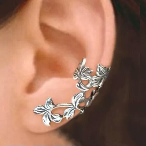 Mote sølv retro ørepynt uten piercing, vikleørering for dame – sølv 1