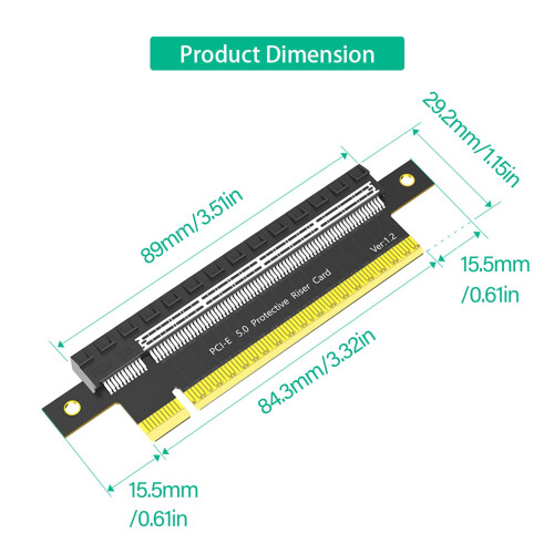 PCIe 5.0x16 Riser-kort 2