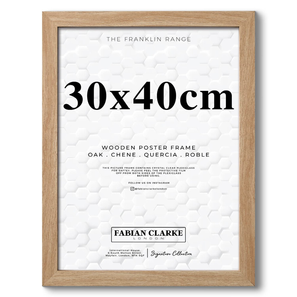 Fabian Clarke London? 30X40cm Modern Oak Wooden Picture Photo Frame Ideal For Prints And Posters Hang Portrait Or Landscape 5051222765029