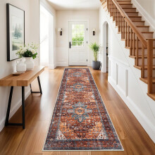 SHACOS Extra Long Runner Rugs for Hallway 60 x 300 cm Non Slip Vintage Hall Runners Narrow Rugs Washable Boho Carpet Runners for Hallway Entryway