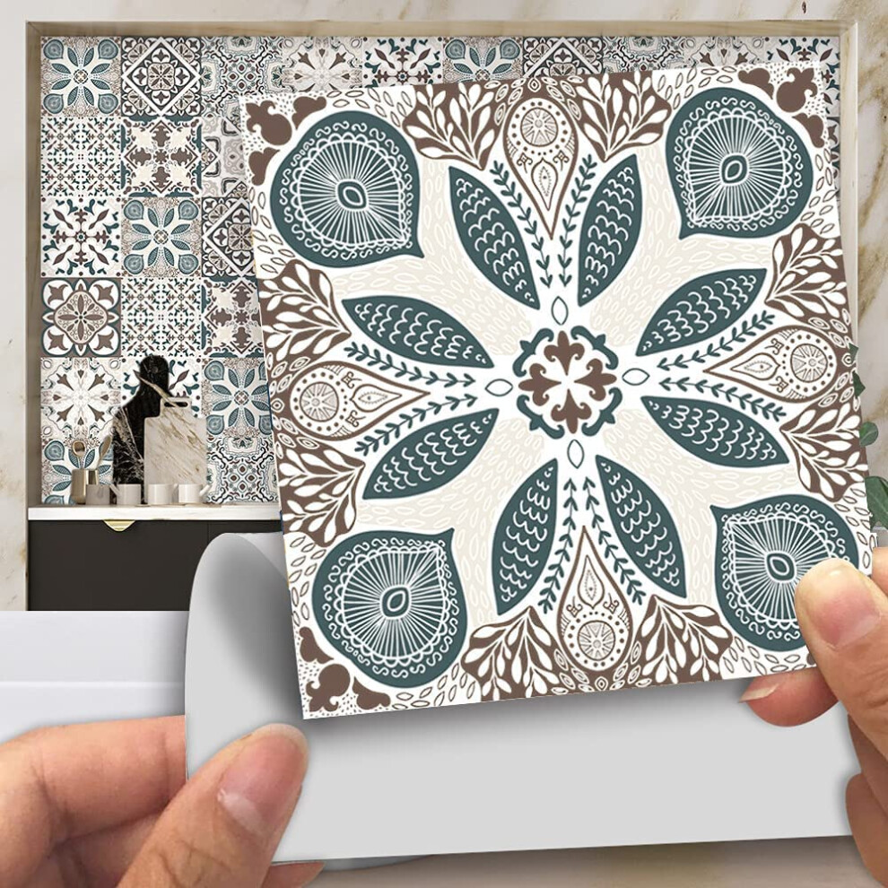 20Pcs Vintage Victorian Tile Stickers, Kitchen Bathroom Wall Tile Stickers Peel And Stick On Tile Transfers Covers Decals Self Adhesive Vinyl 5051222761465
