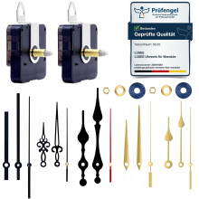 Lusee 2 Pack Clock Mechanisms Battery Powered, Long and Short Shaft Quartz Mechanism with 5 Pairs Aluminium Clock Hands, Motor Movement Replacement