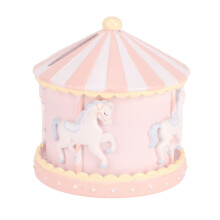 Carousel Money Bank Box Resin - Pink
